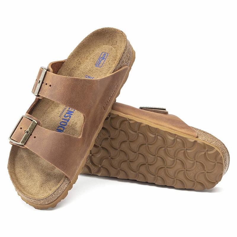 Birkenstock Soft Footbed Oiled Læder Arizona Herre Brune | DK 262AHK